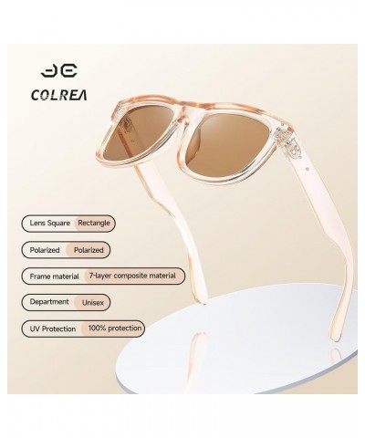 Concave Square Sunglasses Womens Mens Trendy Polarized Sunglasses Concave Outer and convex Inner Design UV400 58750 Champagne...