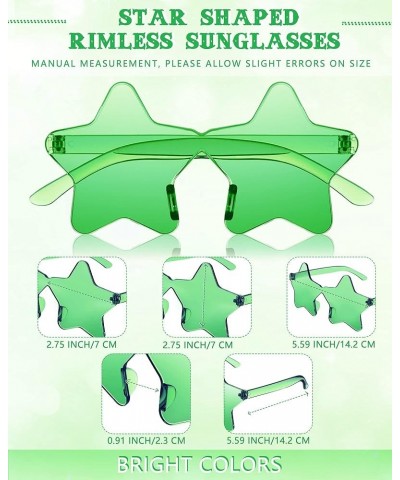 8 Pairs Star Sunglasses Rimless Star Shaped Glasses Bulk Fun Colored Star Glasses Frameless for Women Halloween Party Favors ...