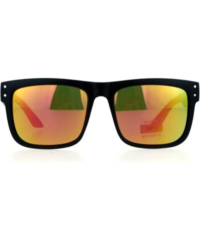 Square Rectangular Sunglasses Unisex Matted Frame Digital Pixel Print Black Multicolor orange mirror $8.52 Square