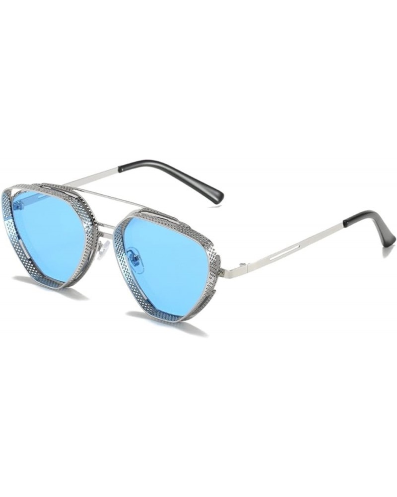 Metal Retro Punk Men and Women Decorative Sunglasses (Color : G, Size : 1) 1 G $12.86 Designer