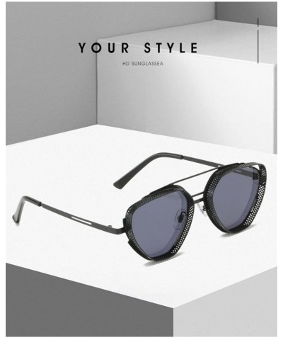 Metal Retro Punk Men and Women Decorative Sunglasses (Color : G, Size : 1) 1 G $12.86 Designer