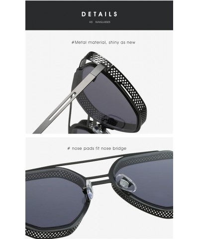 Metal Retro Punk Men and Women Decorative Sunglasses (Color : G, Size : 1) 1 G $12.86 Designer