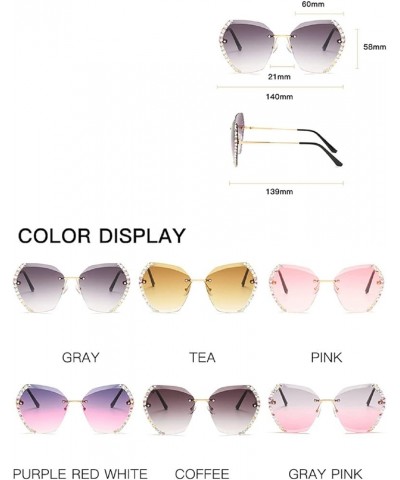 Fashion Oversized Rimless Rhinestone Sunglasses Women Luxury bling Design Sexy Diamond Square Sun Glasses For Female Yellow $...