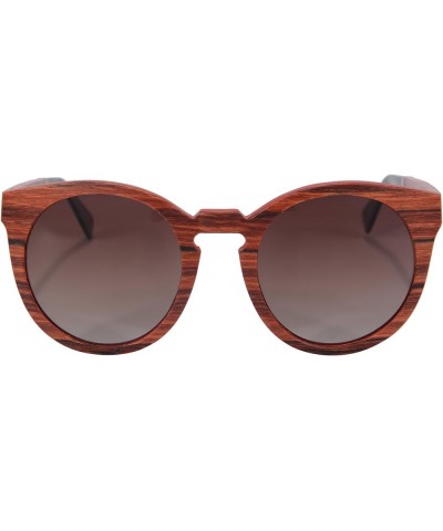 Retro Vintage Polarized Wood Sunglasses Wood Frame-SG73006 Redsandalwood, Gradient Brown gradient brown $20.40 Aviator