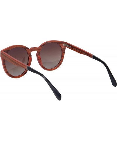 Retro Vintage Polarized Wood Sunglasses Wood Frame-SG73006 Redsandalwood, Gradient Brown gradient brown $20.40 Aviator