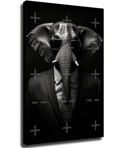 Elephant In Suit White Shirt and Tie In Sunglasses Poster Home Decor Canvas Painting HD Picture Bedroom Living Room Decor Wal...