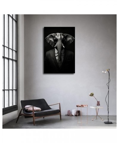 Elephant In Suit White Shirt and Tie In Sunglasses Poster Home Decor Canvas Painting HD Picture Bedroom Living Room Decor Wal...