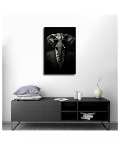 Elephant In Suit White Shirt and Tie In Sunglasses Poster Home Decor Canvas Painting HD Picture Bedroom Living Room Decor Wal...