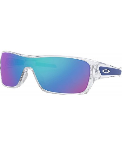 Men's Oo9307 Turbine Rotor Rectangular Sunglasses Polished Clear/Sapphire Iridium $66.44 Rectangular