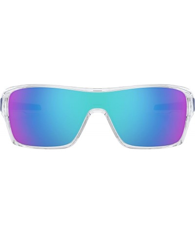 Men's Oo9307 Turbine Rotor Rectangular Sunglasses Polished Clear/Sapphire Iridium $66.44 Rectangular