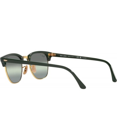 RB3016f Clubmaster Low Bridge Fit Square Sunglasses Green on Gold/Green Mirrored Polarized $68.54 Aviator