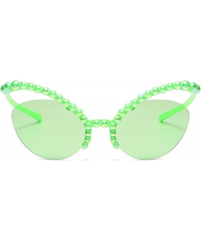 Shiny Diamonds Cat Eye Sunglasses Women Luxury Pearl Punk Sun Glasses Female Shades Candy Color Rhinestone Eyewear Green $10....