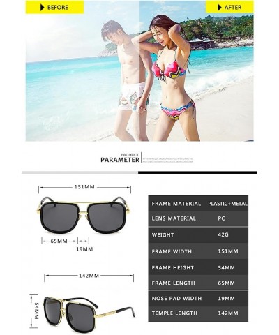 Large Frame Sunglasses Men'S Square Metal Sunglasses Women'S Retro Sunglasses Retro C3 $14.90 Square