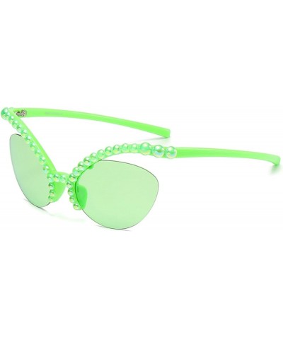 Shiny Diamonds Cat Eye Sunglasses Women Luxury Pearl Punk Sun Glasses Female Shades Candy Color Rhinestone Eyewear Green $10....