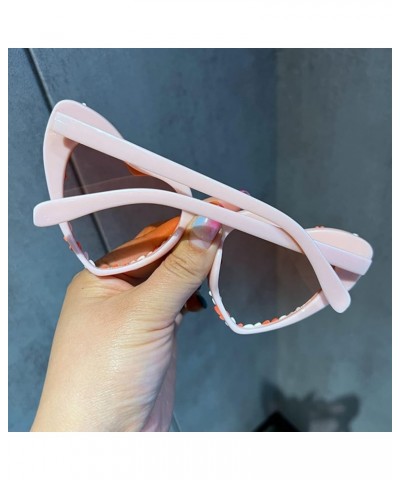 Cute Women's Heart Shaped Sunglasses Fashion Snowflake Cat Eye Sunglasses Fashion Pink Party Sunglasses UV Protection 3pcs-bl...