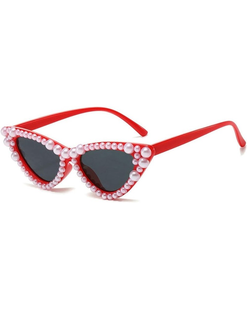 cat eye Party Sunglasses for Women Fashion Protection Sunglasses Vintage Cute Heart Sunglasses Red $9.63 Designer