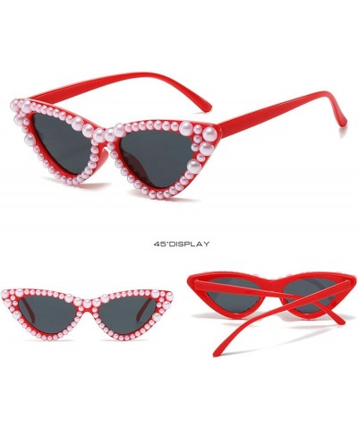 cat eye Party Sunglasses for Women Fashion Protection Sunglasses Vintage Cute Heart Sunglasses Red $9.63 Designer