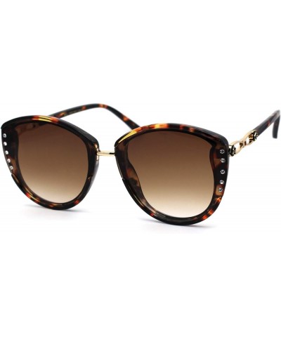 Womens Sparkling Rhinestone Trim Butterfly Fashion Sunglasses Tortoise Brown $9.15 Butterfly