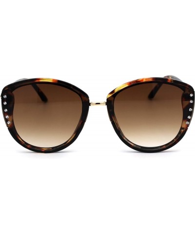 Womens Sparkling Rhinestone Trim Butterfly Fashion Sunglasses Tortoise Brown $9.15 Butterfly