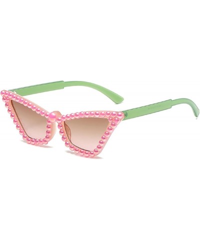 Trendy Cat Eye Rhinestone Sunglasses for Women 90s Styles Bling Pearl Sun Glasses Oversized Disco Party Accessory Pink $9.85 ...