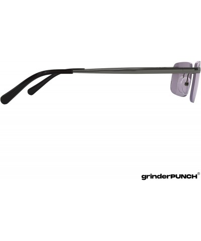 Small Slim 90's Popular Nineties Rectangular Sunglasses Clear Rimless Eyewear Gunmetal Frame - Smoke $13.67 Rectangular