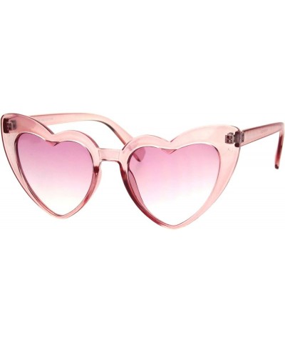 Womens Oversized Cateye Heart Shape Sunglasses Translucent Colors UV 400 Pink $7.98 Cat Eye