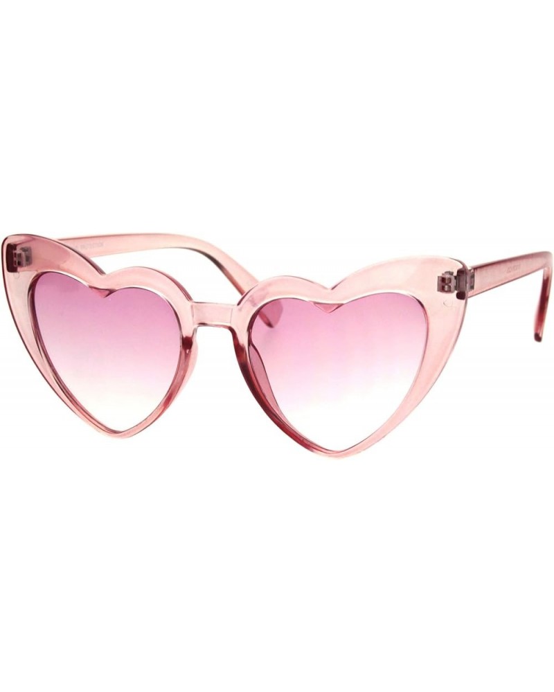 Womens Oversized Cateye Heart Shape Sunglasses Translucent Colors UV 400 Pink $7.98 Cat Eye