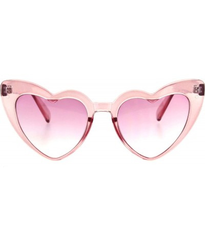 Womens Oversized Cateye Heart Shape Sunglasses Translucent Colors UV 400 Pink $7.98 Cat Eye