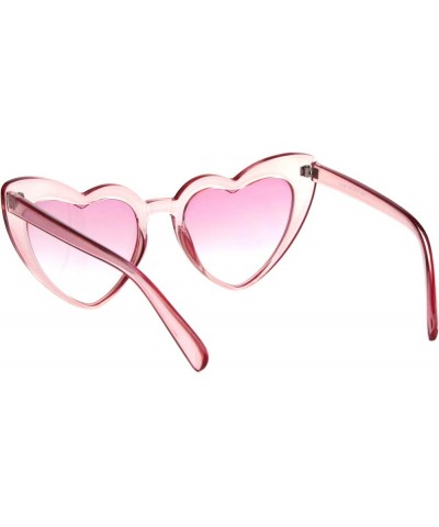 Womens Oversized Cateye Heart Shape Sunglasses Translucent Colors UV 400 Pink $7.98 Cat Eye