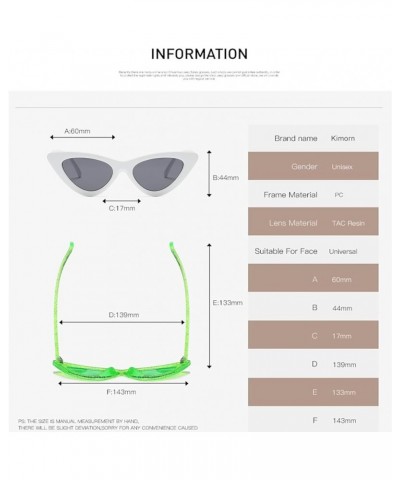 Cat Eye Sunglasses Women Clout Goggles Kurt Cobain Retro Sun Glasses K0566 White+green $7.94 Wayfarer