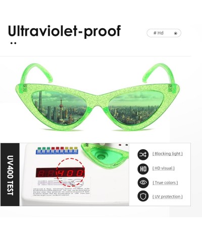 Cat Eye Sunglasses Women Clout Goggles Kurt Cobain Retro Sun Glasses K0566 White+green $7.94 Wayfarer