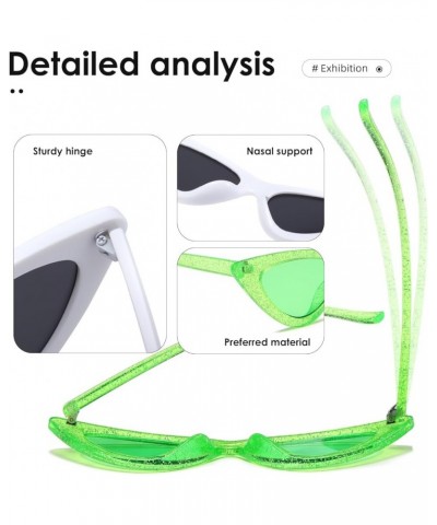 Cat Eye Sunglasses Women Clout Goggles Kurt Cobain Retro Sun Glasses K0566 White+green $7.94 Wayfarer