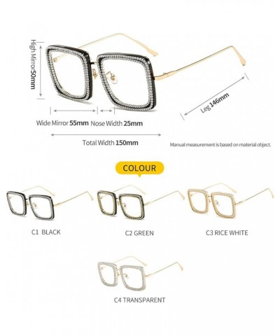 Retro Vintage Style Rimless Clear Lens Sunglasses for Women & Men Luxury Glasses Fashion Crystal Metal Eyewear Shades Transpa...