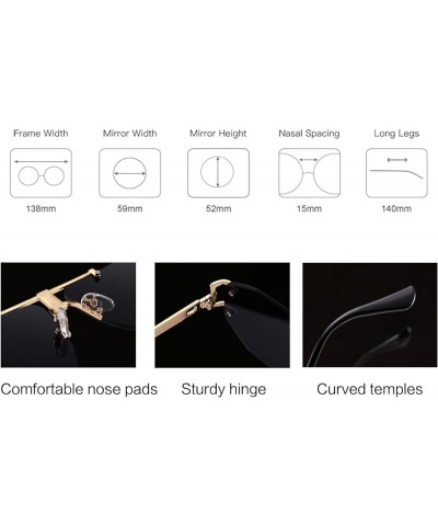 Classic Retro Steampunk Sunglasses for Men Women Frameless Irregular Sun Glasses Metal Frame Goggles Tea $11.14 Goggle