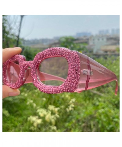 Square Shiny Diamond Sunglasses Women Full Crystal Rhinestone Sunglasses Men Punk Eyewear Female bling Party Eyeglasses 3pcs-...