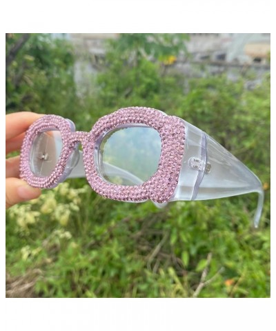 Square Shiny Diamond Sunglasses Women Full Crystal Rhinestone Sunglasses Men Punk Eyewear Female bling Party Eyeglasses 3pcs-...