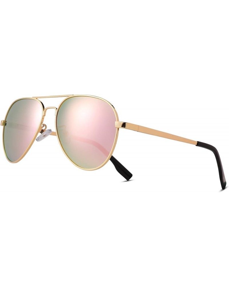 Polarized Aviator Sunglasses Mirrored Lens Metal Frame for Men Women, 100% UV 400 Protection A3 Pink Mirrored $10.79 Aviator