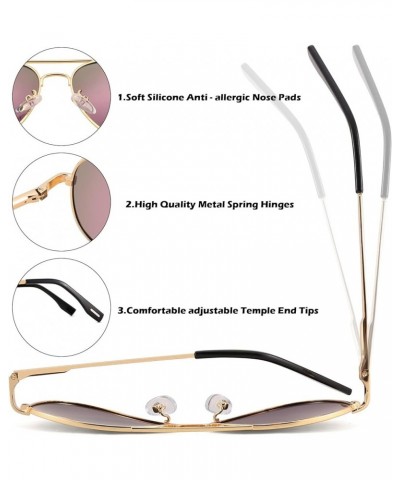 Polarized Aviator Sunglasses Mirrored Lens Metal Frame for Men Women, 100% UV 400 Protection A3 Pink Mirrored $10.79 Aviator