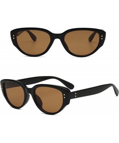 Retro Cat Eye Sunglasses for Women Men Vintage Cateye Designer Sunnies UV400 AM062 Black/Brown $6.88 Cat Eye