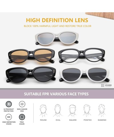 Retro Cat Eye Sunglasses for Women Men Vintage Cateye Designer Sunnies UV400 AM062 Black/Brown $6.88 Cat Eye