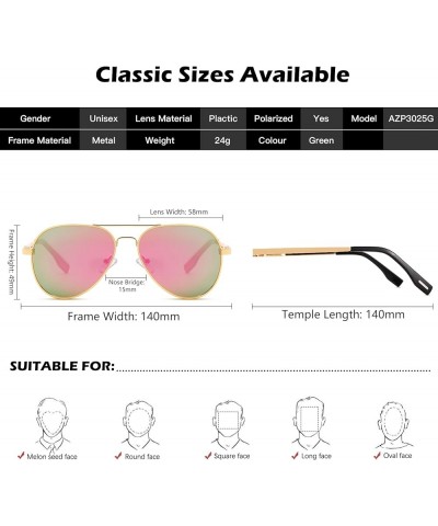 Polarized Aviator Sunglasses Mirrored Lens Metal Frame for Men Women, 100% UV 400 Protection A3 Pink Mirrored $10.79 Aviator