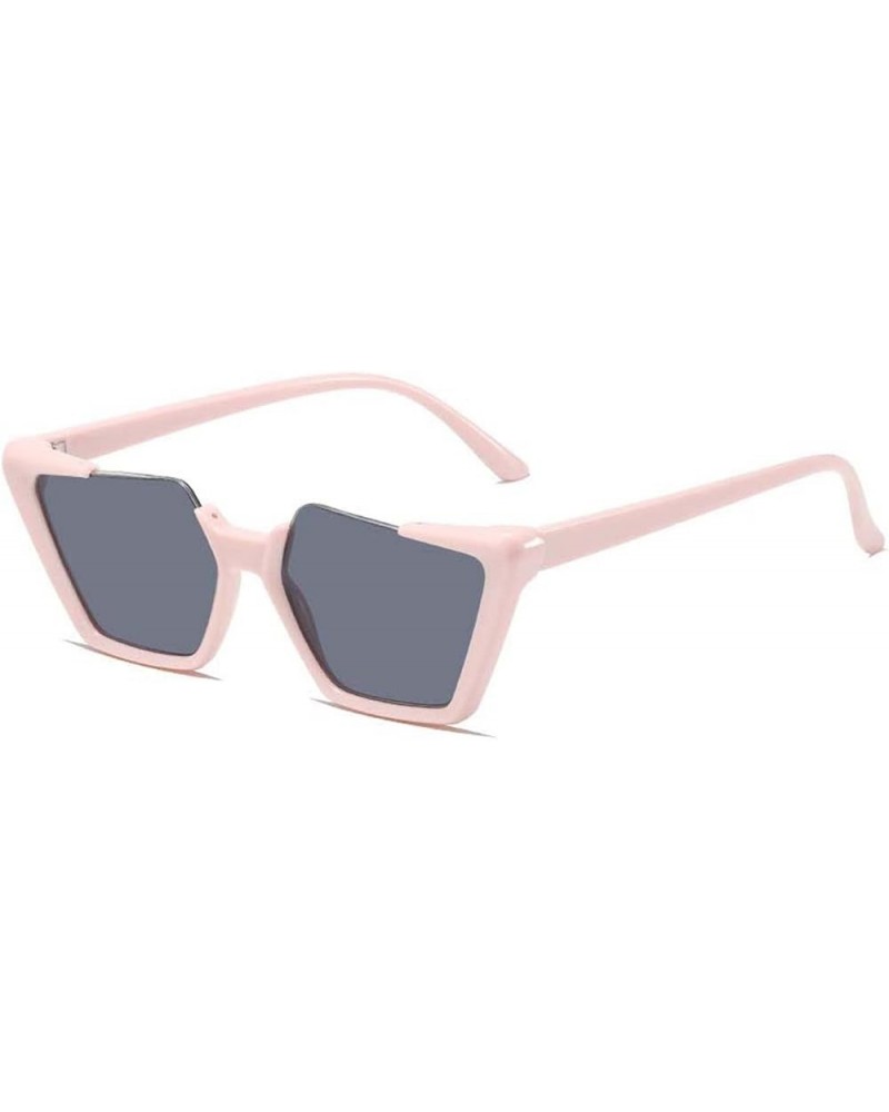 Half Frame Fashion Sunglasses Female Street Shooting Small Frame Glasses Holiday Beach Sunshade Glasses (Color : A, Size : Me...