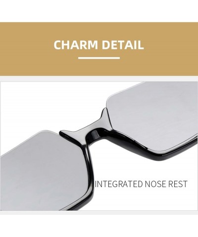 Half Frame Fashion Sunglasses Female Street Shooting Small Frame Glasses Holiday Beach Sunshade Glasses (Color : A, Size : Me...