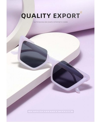 Half Frame Fashion Sunglasses Female Street Shooting Small Frame Glasses Holiday Beach Sunshade Glasses (Color : A, Size : Me...