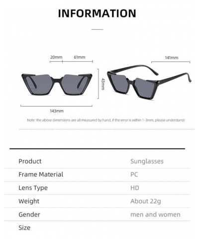 Half Frame Fashion Sunglasses Female Street Shooting Small Frame Glasses Holiday Beach Sunshade Glasses (Color : A, Size : Me...