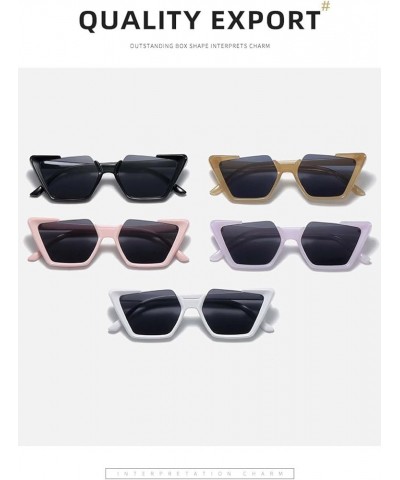 Half Frame Fashion Sunglasses Female Street Shooting Small Frame Glasses Holiday Beach Sunshade Glasses (Color : A, Size : Me...