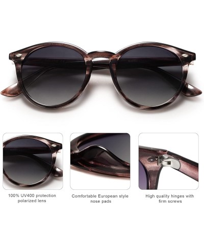 Retro Round Polarized Sunglasses for Women Men Classic Vintage Sunnies SJ2069 Grey Pattern/Grey $10.54 Aviator