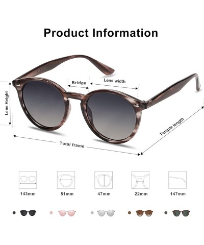 Retro Round Polarized Sunglasses for Women Men Classic Vintage Sunnies SJ2069 Grey Pattern/Grey $10.54 Aviator