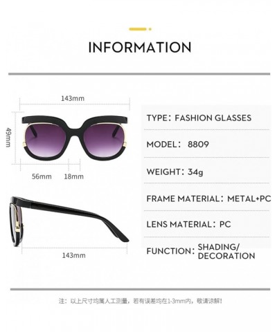 Round Frame Fashion Street Photography Decorative Sunglasses for Men and Women (Color : B, Size : 1) 1 E $14.49 Designer