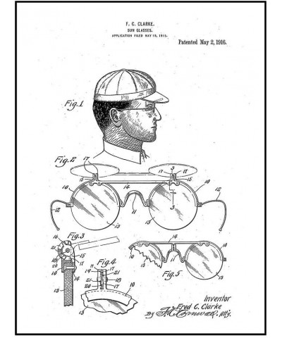 Sunglasses Patent Print Chalkboard with Border (5" x 7") M15538 24" x 36" Black Ink on White $9.69 Designer